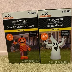 Inflatable Jack-O'-Lantern Clown & Ghoul Ghost